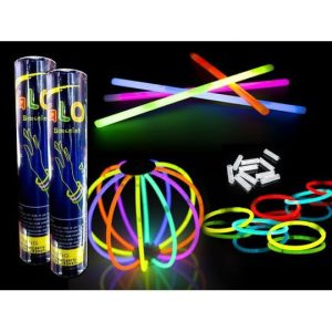 100PCS - GLOWING IN DARK STICK BRACELET ASSORTED COLOUR NEON FLUORESCENT STICK